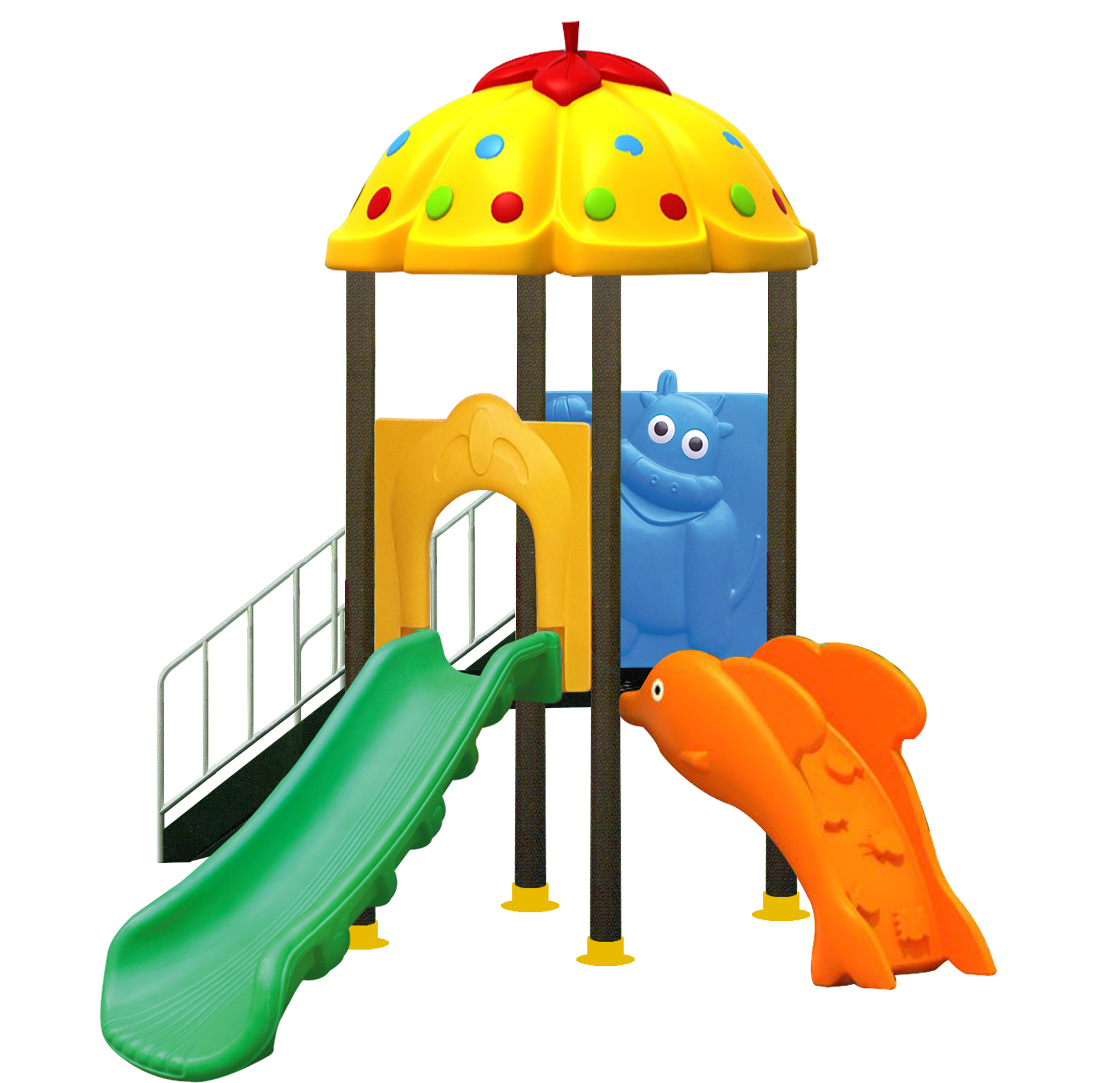 cầu trượt đơn mái bí