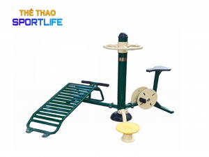 Máy tập thể dục thể thao ngoài trời - Cụm tập lưng bụng, đạp xe, xoay eo